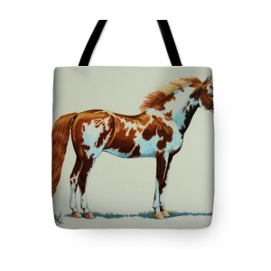 300x300 American Paint Reining Horse Tote Bag For Sale