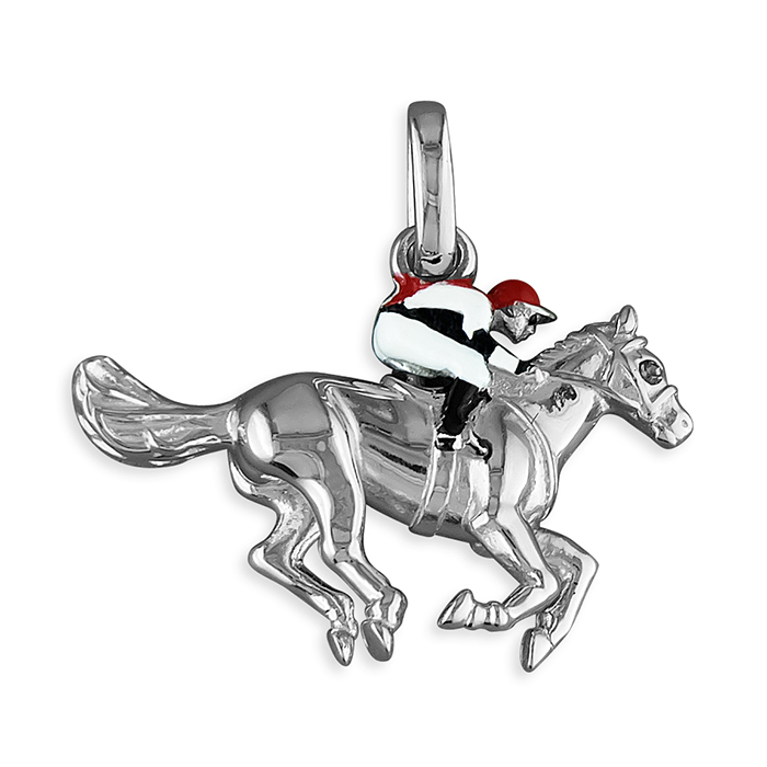 700x700 Silver Horse Jockey Pendant