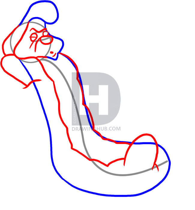 650x699 How To Draw Caterpillar, Alice In Wonderland, Step