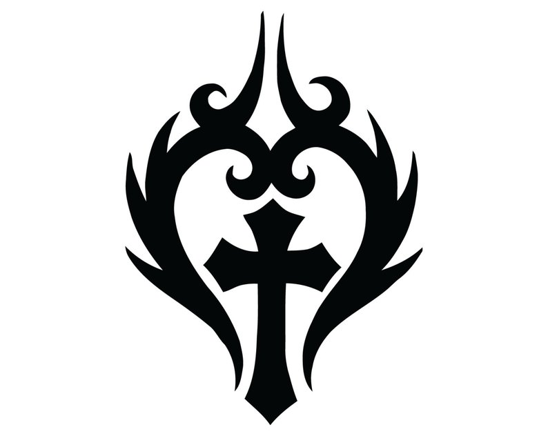 794x635 tribal heart cross decal christian jesus cross heart sticker etsy