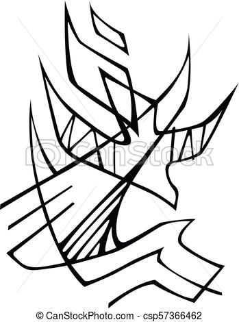 349x470 Holy Spirit Religious Symbol Illustration Hand Drawn Vector