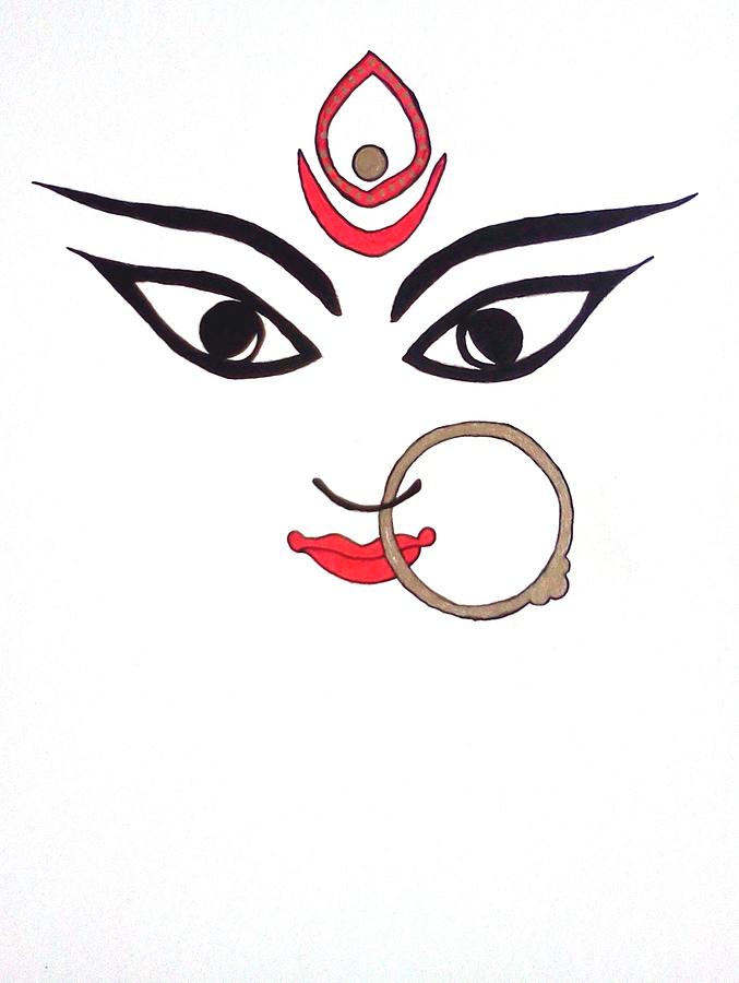 677x900 Maa Kali Drawing