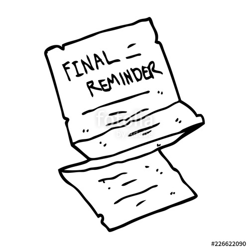 500x500 Line Drawing Cartoon Final Reminder Stock Image And Royalty Free