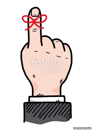 357x500 Reminder Sign On Finger Cartoon Vector And Illustration, Hand