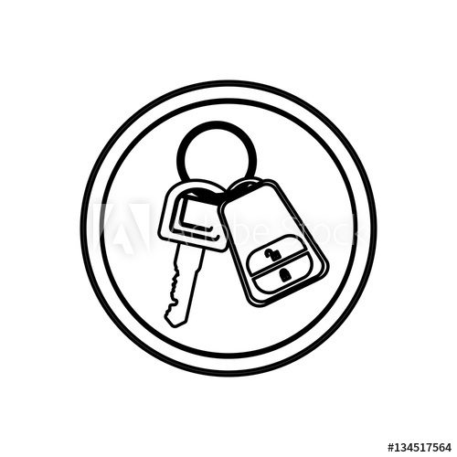 500x500 Remote Control Car Key Icon Vector Illustration Graphic Design