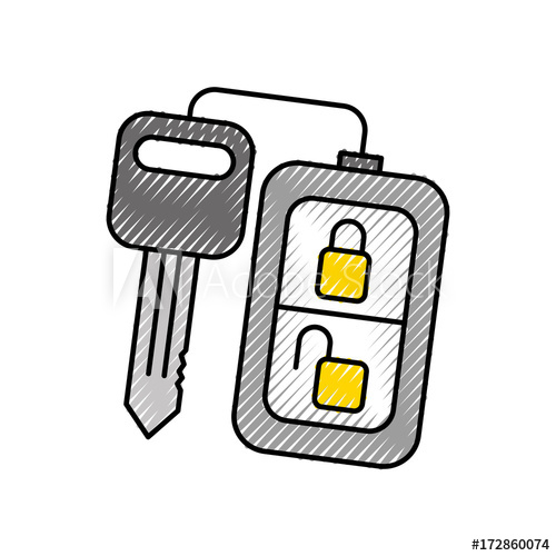 500x500 Security Remote Control Key For Your Car Vector Illustration