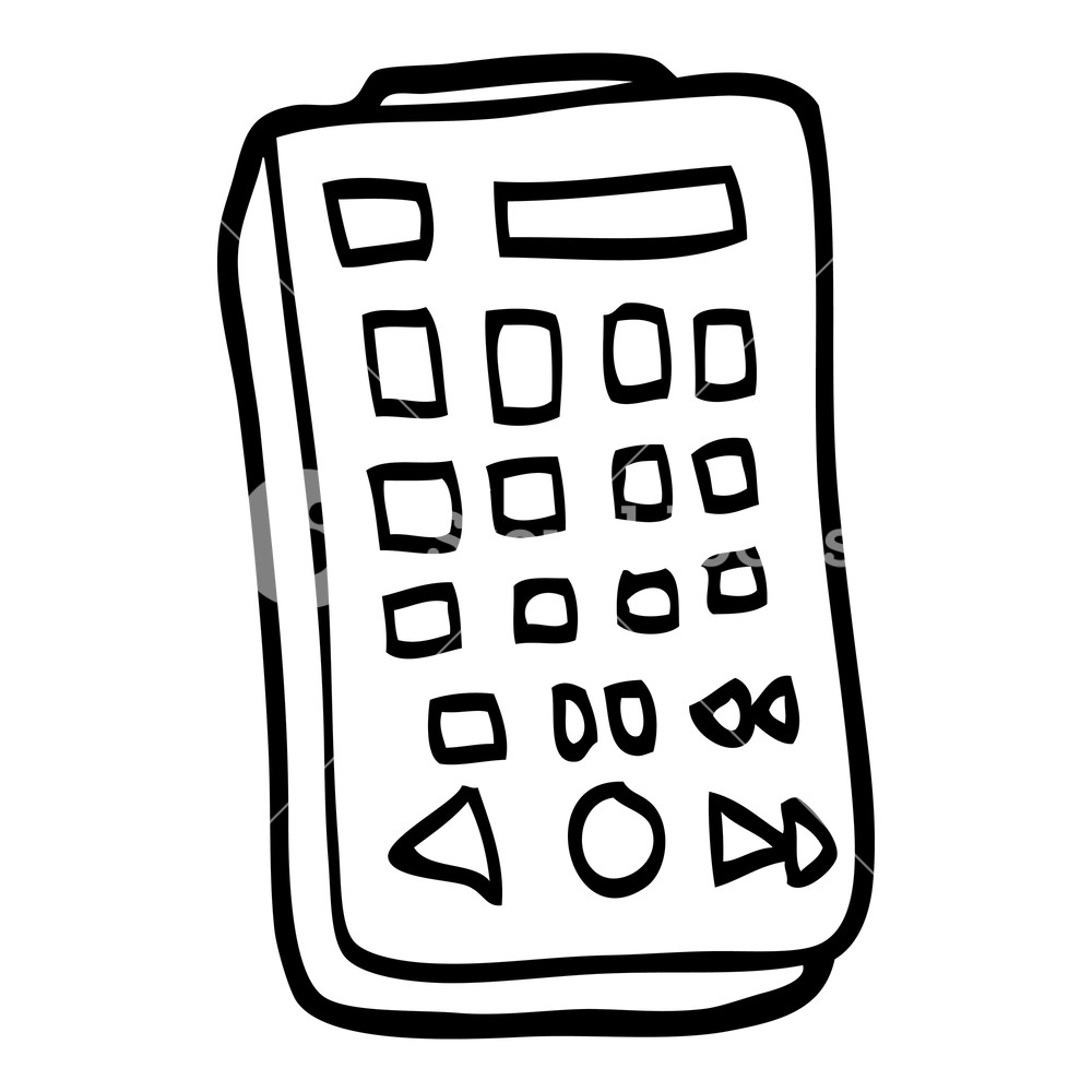1000x1000 Black And White Cartoon Remote Control Royalty Free Stock Image