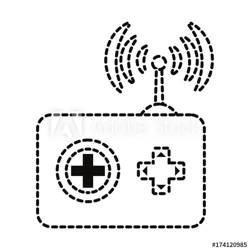 500x500 Remote Control Sticker Vector Illustration