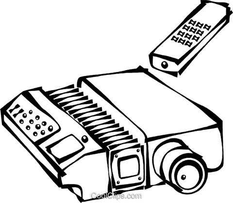 480x417 Slide Projector With A Remote Control Royalty Free Vector Clip Art