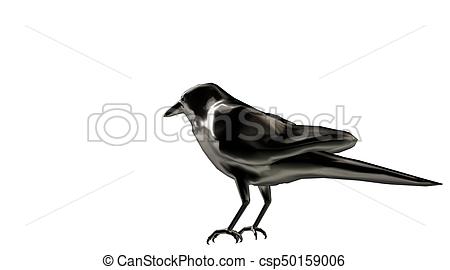 450x270 Rendering Of A Standing Reflective Crow Bird