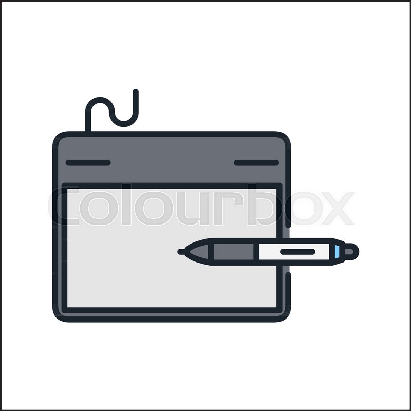 800x800 Big White Drawing Tablet Rendering Stock Vector Colourbox
