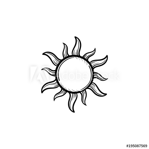 500x500 sun hand drawn outline doodle icon renewable sun energy vector