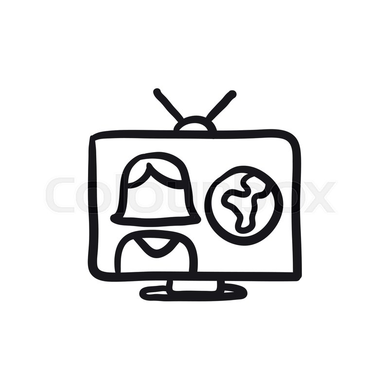 800x800 Tv Report Vector Sketch Icon Isolated Stock Vector Colourbox
