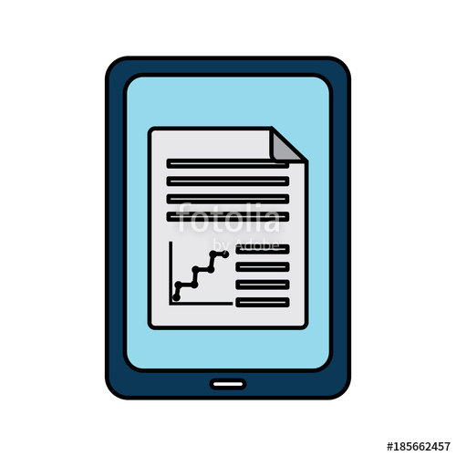 500x500 Tablet Computer Report Document Website Vector Illustration