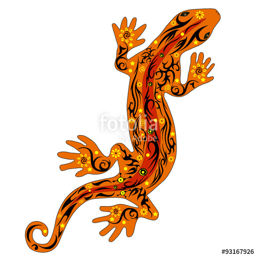 500x500 The Lizard With A Pattern, A Reptile An Iguana, Creeps On Top