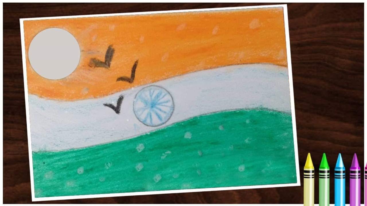 1280x720 Easy Republic Day Drawing With Oil Pastels For Kids Kids Drawing