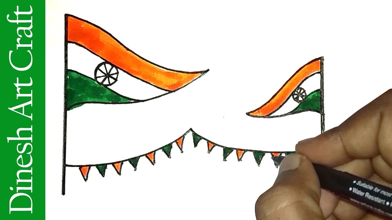 1280x720 How To Draw Republic Day Drawing For Kids Step