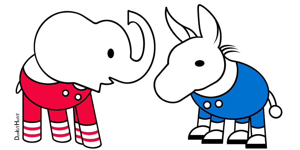 1024x512 Republican Elephant Democratic Donkey