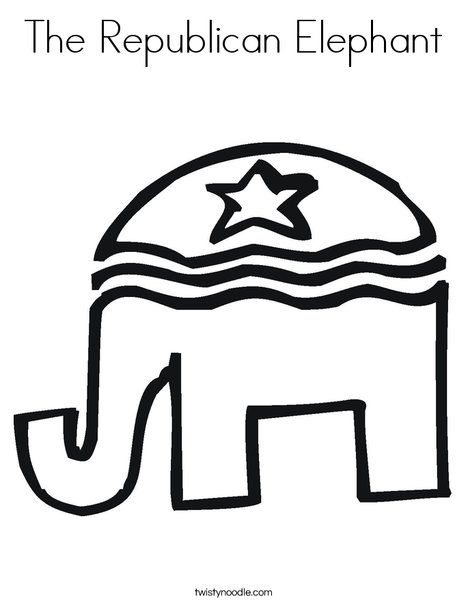 468x605 The Republican Elephant Coloring Page