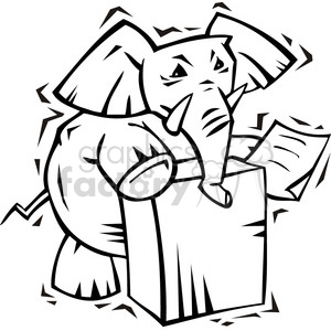 300x300 Black And White Republican Elephant