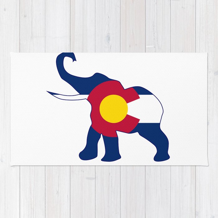 700x700 colorado republican elephant flag rug