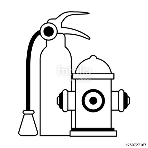 500x500 Firefighter Rescue Emergency Black And White Stock Image