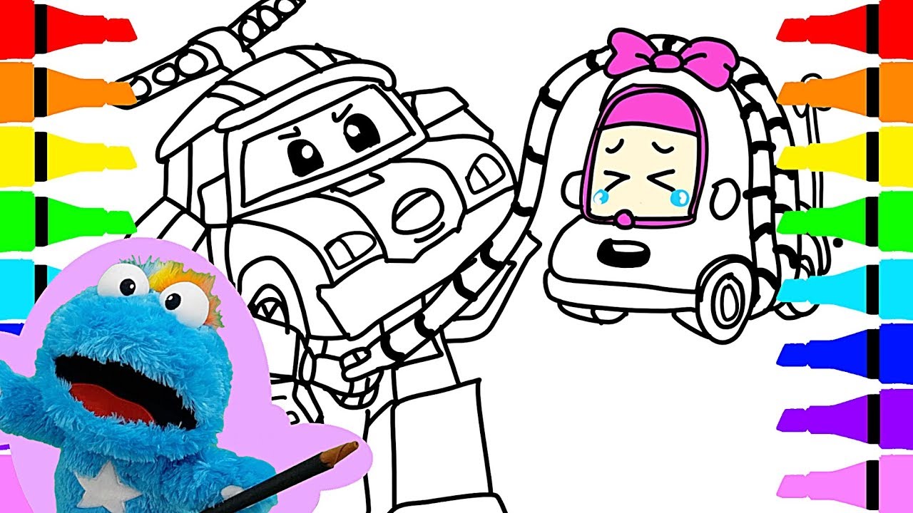 1280x720 How To Draw Robocar Poli, Mini Rescue Coloring For Kids Children