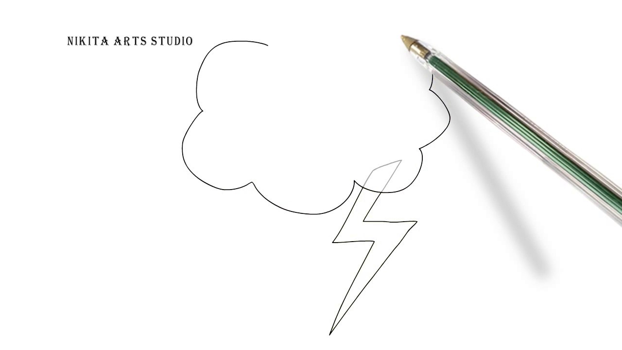 1280x720 Cloud With Thunder Drawing Tutorial For Kids