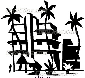 300x276 Beach Resort Vector Clip Art