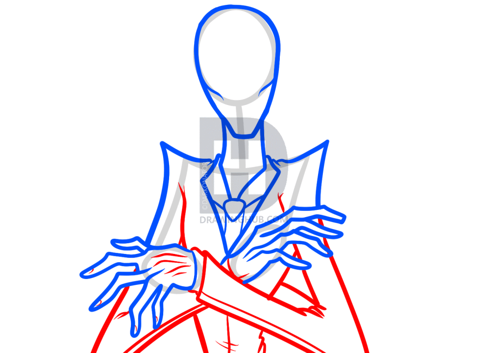 1006x720 How To Draw Slenderman, Slender Man, Step