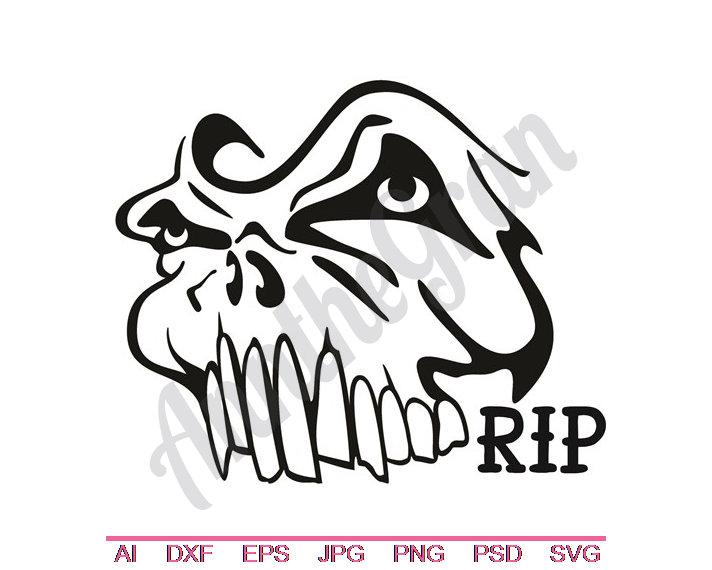 712x570 Rip Scary Teeth Skull Dxf Png Vector Art Etsy