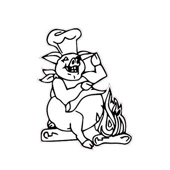 342x342 pig and fire concession restaurant die cut window static cling