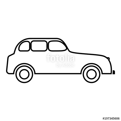 500x500 Retro Car Icon Black Color Illustration Flat Style Simple Image