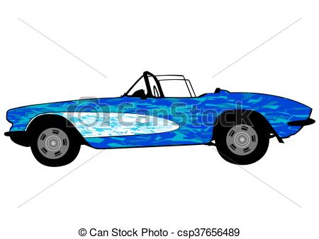 450x338 sports retro car retro sports car on white background