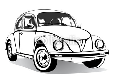 400x283 Vintage Car Sketch, Coloring Book, Black And White Drawing