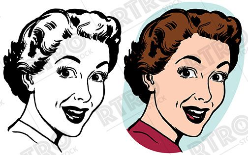 504x316 A Woman With A Surprised Expression On Her Face Vintage Retro