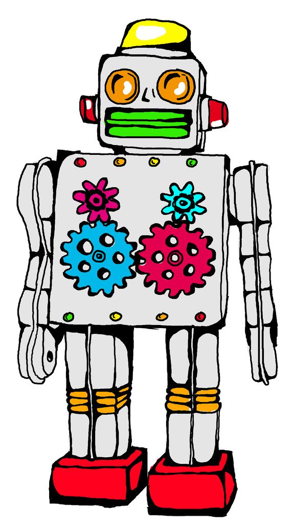 575x1024 Retro Robot Drawing Mail Art Inspiration Robot, Vintage Robots