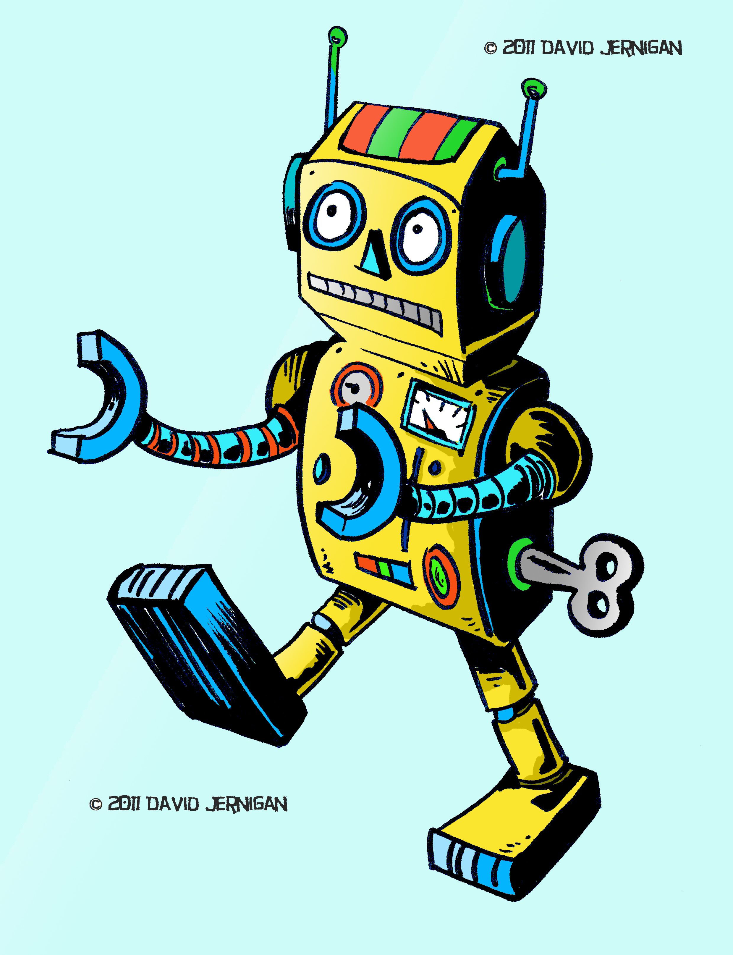 2479x3229 Retro Robot Drawing Sketcharound Robots In Robot