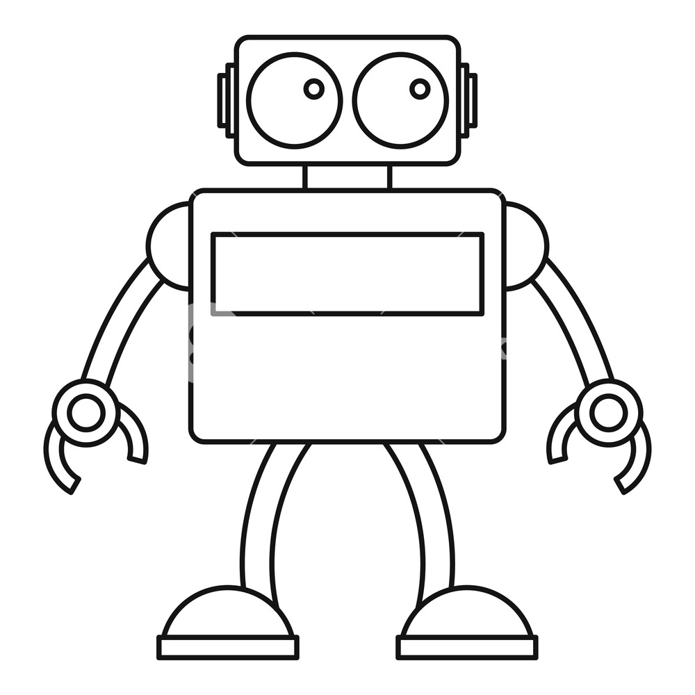1000x1000 Retro Robot Icon Outline Illustration Of Retro Robot Vector Icon