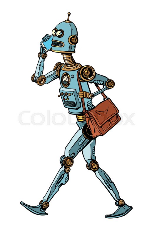 534x800 Smartphone And Robot, New Technology Stock Vector Colourbox