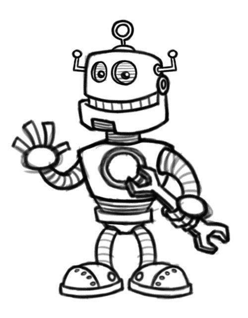 500x640 Robot Drawing Cartoon For Free Download