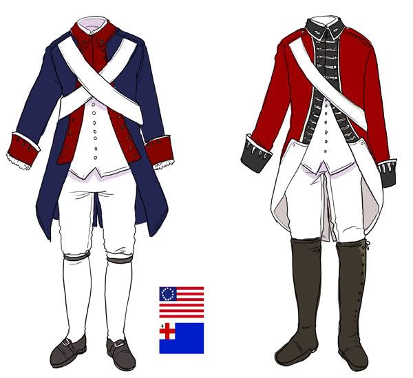600x549 American And British Uniforms During The Revolutionary War