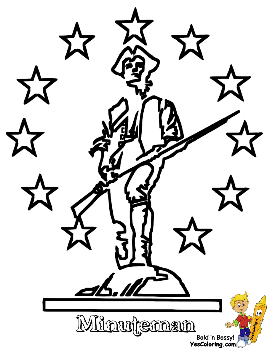 928x1200 Revolutionary War Soldier Coloring Page