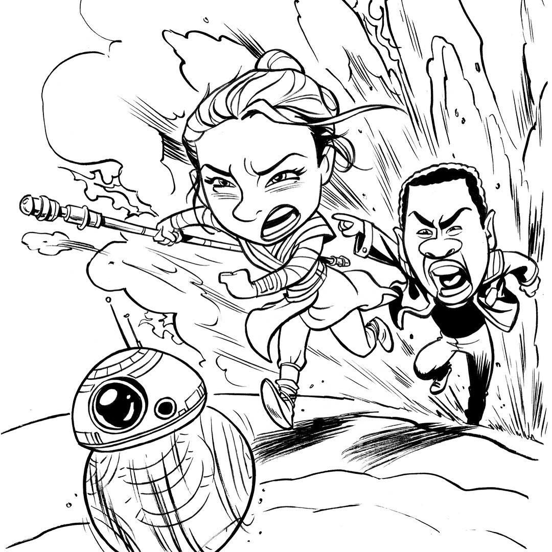 1080x1080 Repost Of My Rey And Finn On The Run Drawing From Last Night I
