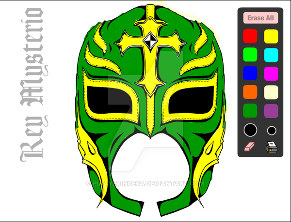 600x459 Rey Mysterio Mask Green And Gold