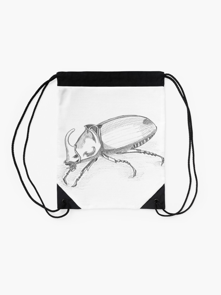 750x1000 Sketch Rhinoceros Beetle Drawstring Bag