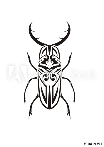 354x500 Tribal Rhinoceros Beetle