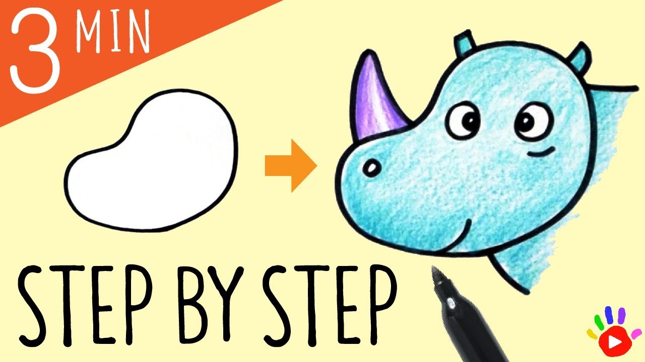 1280x720 how to draw baby rhino drawing rhino's face easy slow