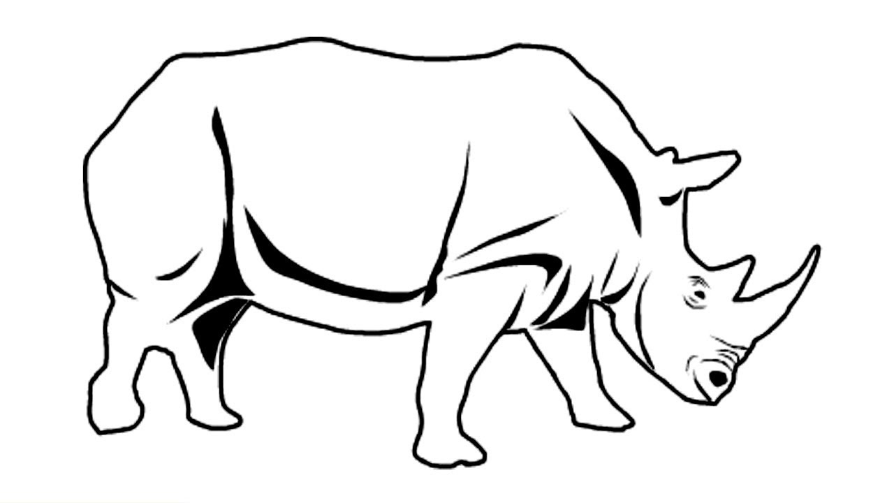 1280x720 Coloring Pages How To Draw A Rhino How To Draw A Rhinoceros