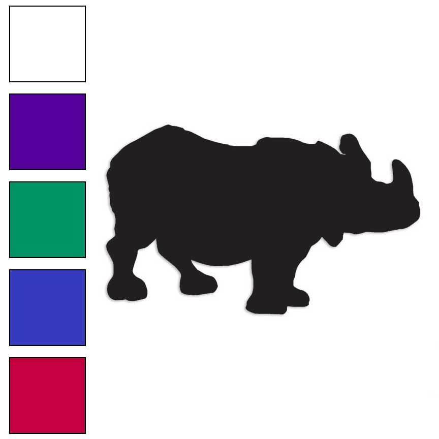 864x864 Rhino Drawing Decal Sticker Choose Color + Size